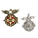 6pcs Hollow Essential Oil Perfume Locket Pendants