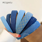 Winter Denim Hairbands for Women Girls Daily Hair Jewelry