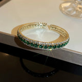 Geometric Zircon Crystal Bangles with Rhinestones