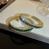Geometric Zircon Crystal Bangles with Rhinestones