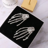 Crystal Skeleton Hand Hairpins