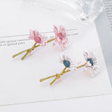 Enamel Daisy Flower Brooches for Women Lapel Collar Pins Couple Jewelry