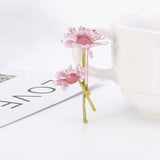 Enamel Daisy Flower Brooches for Women Lapel Collar Pins Couple Jewelry