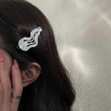 Geometric Rhinestone Barrettes Hair Clips Retro Wave Style