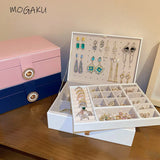 Multilayer Jewelry Holder Display Cases Leather Storage Carring Cases