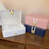 Multilayer Jewelry Holder Display Cases Leather Storage Carring Cases