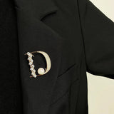 Letter Brooches Unisex Crystal All-match Accessories Women Pearl Decoration