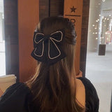 Crystal Bow Hair Clip Barrettes for Women Girls