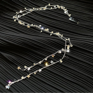 Unisex Hair Chains Metal Star Tassel Hairbands Punk Style Hair Pins