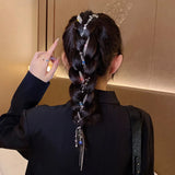 Unisex Hair Chains Metal Star Tassel Hairbands Punk Style Hair Pins