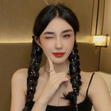 Unisex Hair Chains Metal Star Tassel Hairbands Punk Style Hair Pins