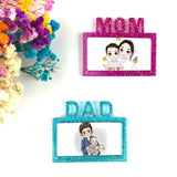 MOM/DAD Letter Photo Frame Keychain Silicone Mold for Resin