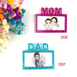 MOM/DAD Letter Photo Frame Keychain Silicone Mold for Resin DIY Casting