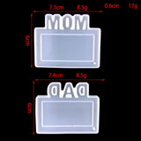 MOM/DAD Letter Photo Frame Keychain Silicone Mold for Resin