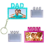 MOM/DAD Letter Photo Frame Keychain Silicone Mold for Resin