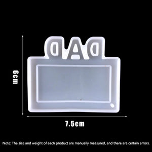 MOM/DAD Letter Photo Frame Keychain Silicone Mold for Resin DIY Casting