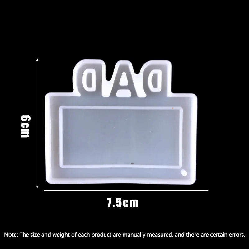 MOM/DAD Letter Photo Frame Keychain Silicone Mold for Resin DIY Casting