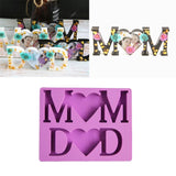 MOM DAD Letter Photo Frame Resin Mold Father's Mother's Silicone Mould