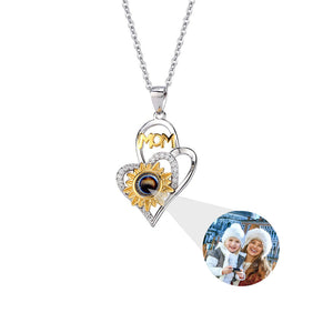 MOM Sunflowers Photo Necklace Pendant Jewelry