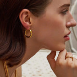 Chunky Hypoallergenic Hoop Earrings Set, Silver Plated 3-6 Pairs