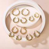 Chunky Hypoallergenic Hoop Earrings Set, Silver Plated 3-6 Pairs