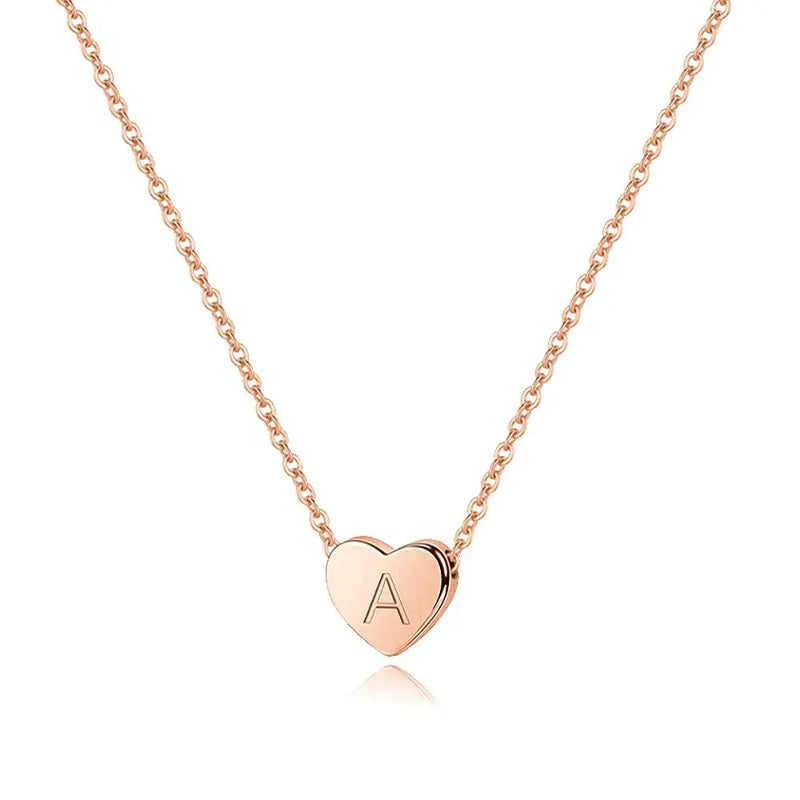 Tiny Rose Initial Necklace 14K Plated for Women Girls Kids