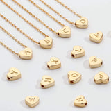 S925 Heart Initial Necklace 14K Plated Alphabet Necklace for Women
