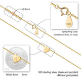 S925 Heart Initial Necklace 14K Plated Alphabet Necklace for Women