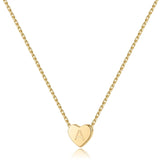 S925 Heart Initial Necklace 14K Plated Alphabet Necklace for Women