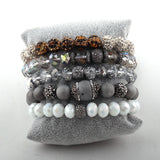 5pc Bracelet Set Micro Zircon & Crystal Pave Bracelets