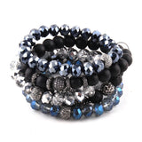 5pc Bracelet Set Micro Zircon & Crystal Pave Bracelets