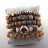 5pc Bracelet Set Micro Zircon & Crystal Pave Bracelets