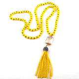 Bohemian Glass Crystal Tassel Necklace