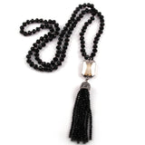 Bohemian Glass Crystal Tassel Necklace