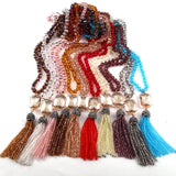 Bohemian Glass Crystal Tassel Necklace