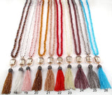 Bohemian Glass Crystal Tassel Necklace
