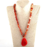 Bohemian Natural Stone Drop Pendant Necklace