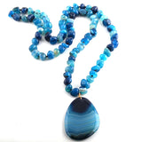 Bohemian Natural Stone Drop Pendant Necklace