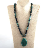 Bohemian Natural Stone Drop Pendant Necklace