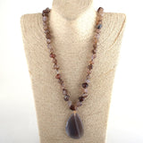 Bohemian Natural Stone Drop Pendant Necklace