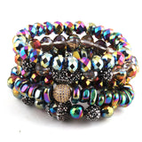 Multicolor Bracelet Set Glass/Natural Stone Bracelets