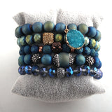 Multicolor Bracelet Set Glass/Natural Stone Bracelets