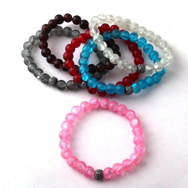Popcorn Glass Bracelet 10pc Mix Color Set