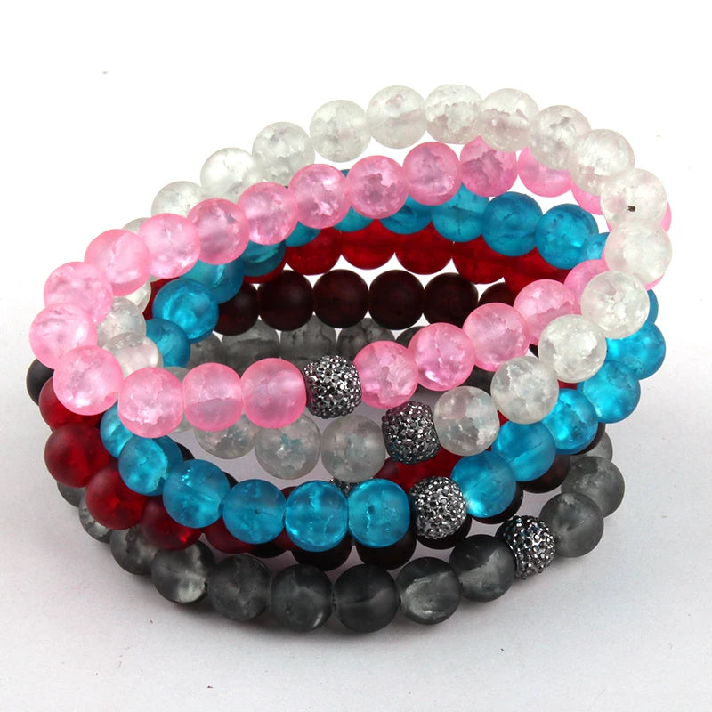 Popcorn Glass Bracelet 10pc Mix Color Set