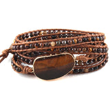 Bohemian 5 Strands Wrap Bracelet Women Mixed Natural Stones