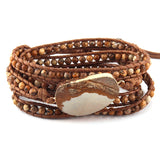 Bohemian 5 Strands Wrap Bracelet Women Mixed Natural Stones