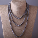 Bohemian Jewelry Gary Crystal Bead Necklace