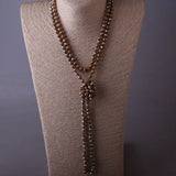 Bohemian Jewelry Gary Crystal Bead Necklace