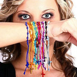 10Pcs Bohemian Weave Charms Bracelet Colorful Boho Yoga Girls Bracelet