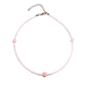 MOON GIRL 10MM Crystal Choker Necklace Beaded Yoga Bib Collier Femme